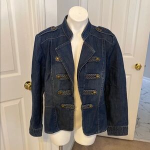 Denim Military Style Jacket
